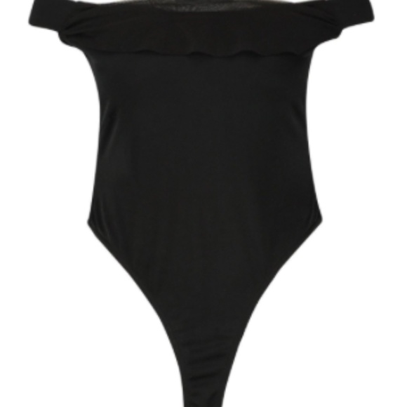 Black Bardot Mesh Bodysuit - PLUS - Picture 1 of 2
